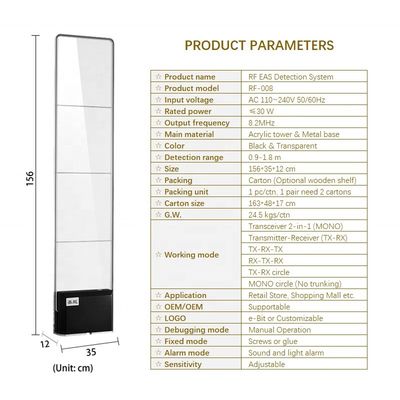EAS 8.2MHz RF Detection System Acrylic Sound Light Alarm