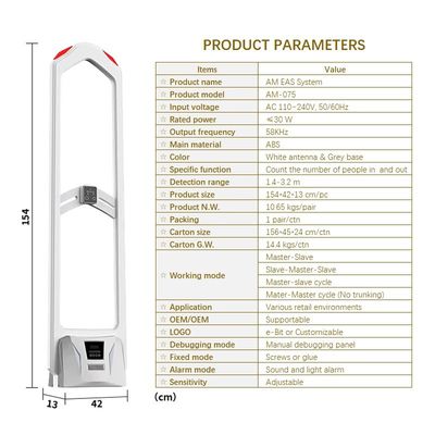 AC 110-240V 58KHz AM EAS System With People Counting Alarm