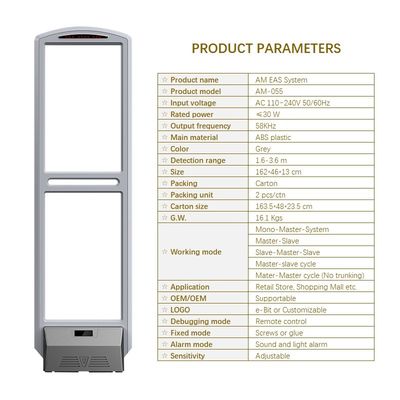 Max 3.6m Induction Range Anti Theft System For Clothing Store 58KHz EAS System