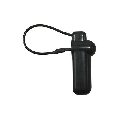 Black EAS 8.2MHz Hard RF Security Tag With Steel Wire For Retail Store