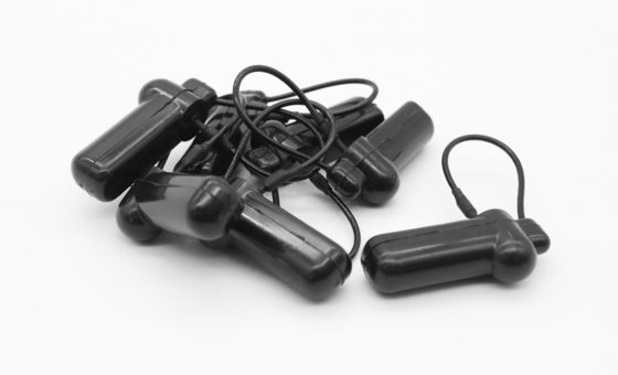 Black EAS 8.2MHz Hard RF Security Tag With Steel Wire For Retail Store
