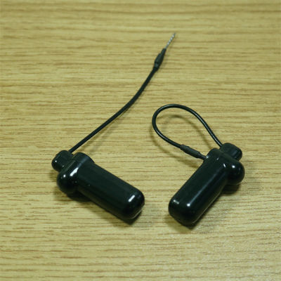 Black EAS 58KHz Hard Acousto Magnetic Tag With Steel Wire For Retail Store