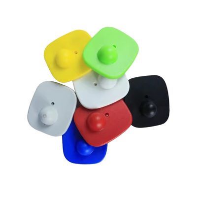 White Small Square EAS 8.2MHz RF Security Hard Tag For Retail Store