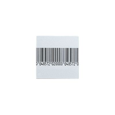 White EAS 8.2MHz Security RF Soft Label 50 X 50mm Coated Paper With Bar Code