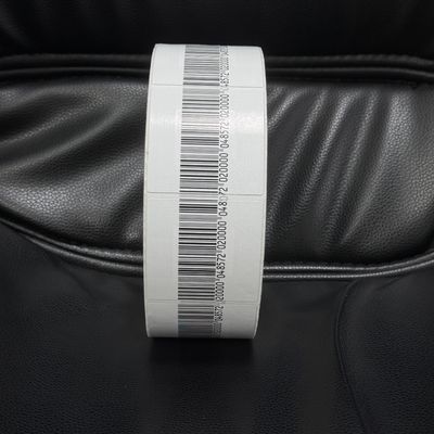 White EAS 8.2MHz Security RF Soft Label 50 X 50mm Coated Paper With Bar Code