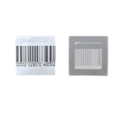 Retail Store EAS 8.2MHz RF Soft Security Tags 40 X 40mm With Bar Code Anti Human Shielding