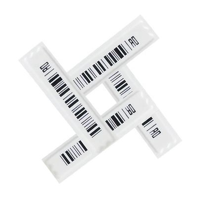 White EAS 58KHz Security AM Soft Label  45 X 11 X 2mm Bar Code