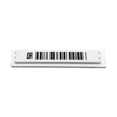 White EAS 58KHz Security AM Soft Label  45 X 11 X 2mm Bar Code