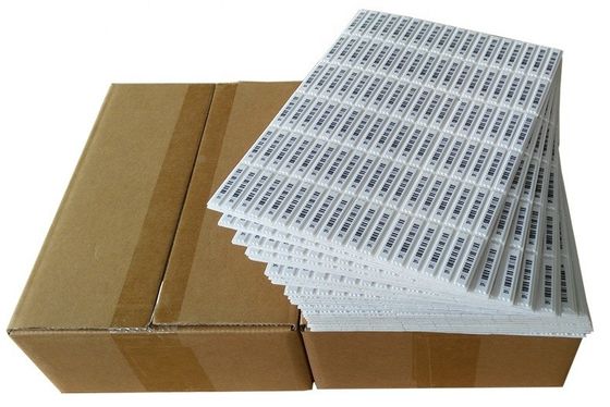 White EAS 58KHz Security AM Soft Label  45 X 11 X 2mm Bar Code