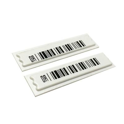 White EAS 58KHz Security AM Soft Label  45 X 11 X 2mm Bar Code