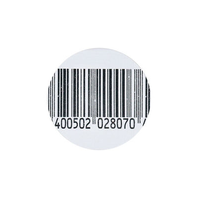 8.2MHz EAS RF Soft Security Tags Round Diameter 40mm With Bar Code