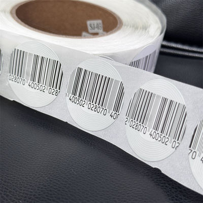8.2MHz EAS RF Soft Security Tags Round Diameter 40mm With Bar Code