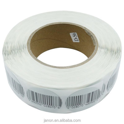 8.2MHz EAS RF Soft Security Tags Round Diameter 40mm With Bar Code