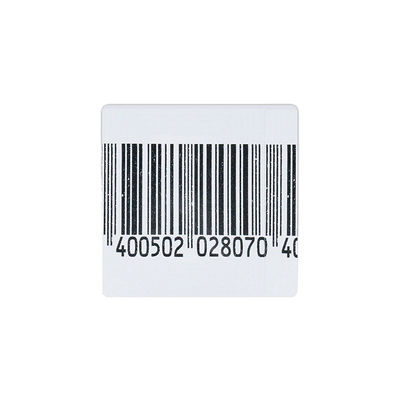 EAS 8.2MHz RF Security Soft Label 40 X 40mm Coated Paper With Bar Code