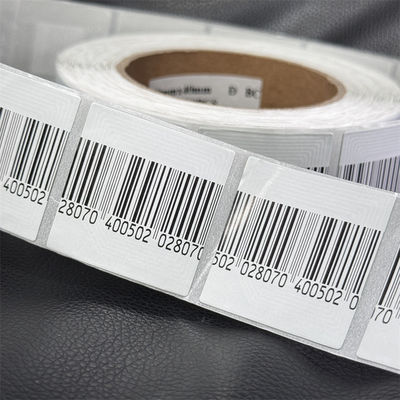 EAS 8.2MHz RF Security Soft Label 40 X 40mm Coated Paper With Bar Code