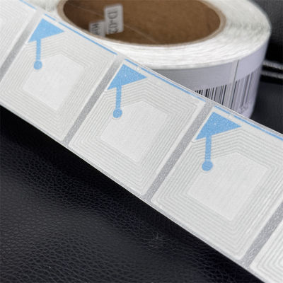 EAS 8.2MHz RF Security Soft Label 40 X 40mm Coated Paper With Bar Code