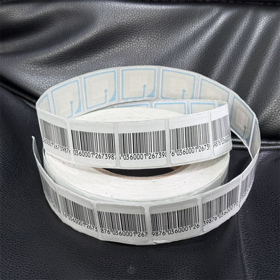 Clothing Store Retail Store EAS 8.2MHz RF Security Soft Label 30 X 30mm Coated Paper With Bar Code
