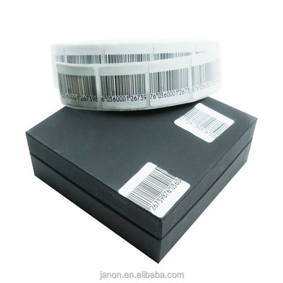 Clothing Store Retail Store EAS 8.2MHz RF Security Soft Label 30 X 30mm Coated Paper With Bar Code