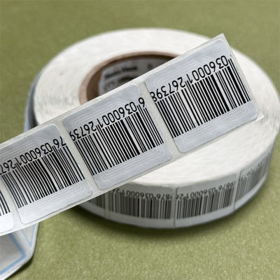 Clothing Store Retail Store EAS 8.2MHz RF Security Soft Label 30 X 30mm Coated Paper With Bar Code