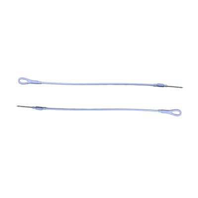 White EAS Tag 17cm Plastic Housing Wire Rope With 1 Ring And 1 Pin