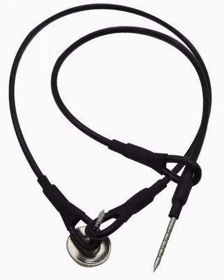 White EAS Tag 17cm Plastic Housing Wire Rope With 1 Ring And 1 Pin