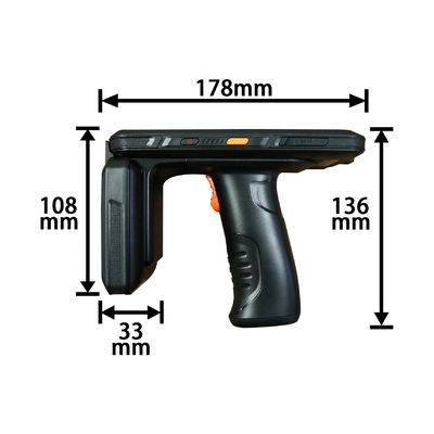 Black Handheld RFID PDA Reader UHF 860-960MHz For Inventory Management