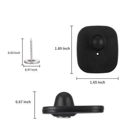 Pacaba Black Small Square Retail Store EAS 8.2MHz Hard RF Security Tags