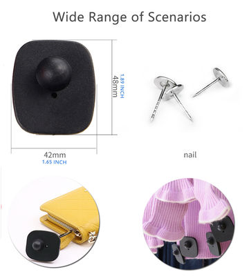 Pacaba Black Small Square Retail Store EAS 8.2MHz Hard RF Security Tags