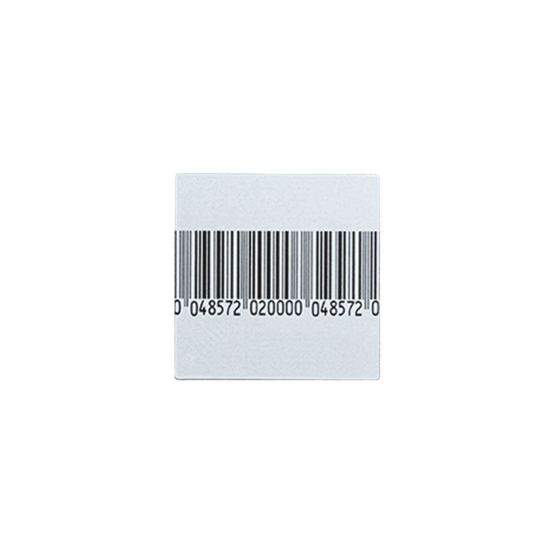 White EAS 8.2MHz Security RF Soft Label 50 X 50mm Coated Paper With Bar Code